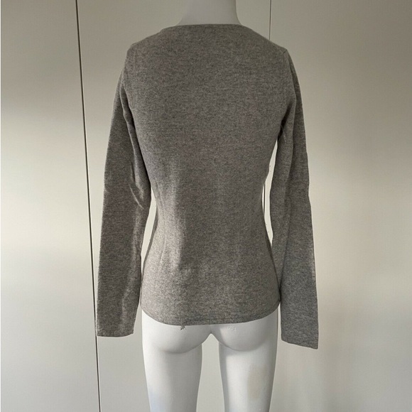 REDUCED FTC 100% (Fair Trade Cashmere) crew pullover sweater heather grey/pink - Picture 13 of 17